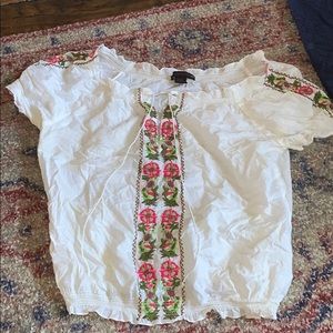 Elastic Shoulder Blouse